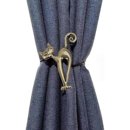 Lot De 2 Clips Magnétiques Pour Fenêtre En Forme De Chat Vintage Cyanotype Pour La Décoration De La Maison Et Du Bureau.