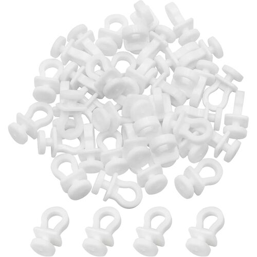 KALANKA-100 Pcs Crochet de Rideau Rail Glisseur Rail Rideau Poulie à Rideaux en Plastique Blanc pour Rideau de Douche Porte et Fenêtre