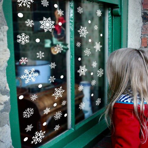 Noël flocon de neige électrostatique autocollants fenêtre verre vacances décoration stickers muraux visuel double face