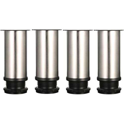 4 pieds réglables - hauteur 120 mm, pieds de meubles épais, hauteur réglable 0-15 mm, pieds de table, pieds de meubles, acier inoxydable brossé - vis en acier inoxydable incluses