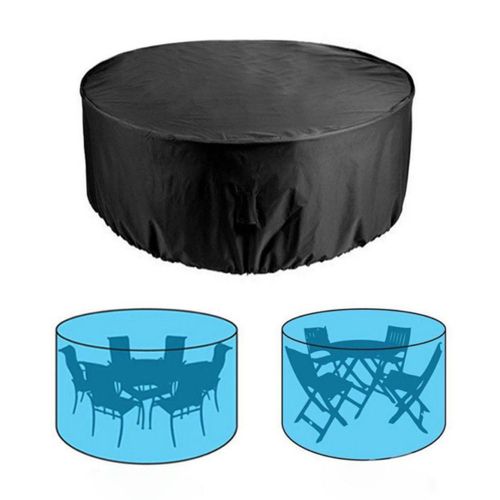 Ø230x110cm Table De Jardin Ronde Couvercle Étanche Table De Jardin Couvercle Anti-Uv 210d Oxford Tissu De Couverture Extérieure Pour Les Meubles De Jardin, Table Ronde Sur Les Meubles De Jardin