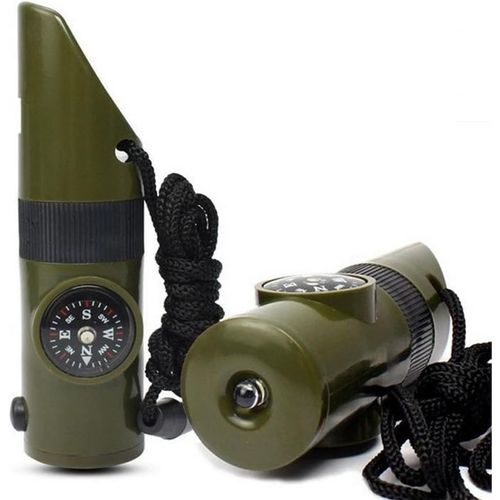 Lot De 2 Sifflets De Survie Multifonctions Pour Camping En Plein Air Avec Lumières Led, Boussole, Thermomètre