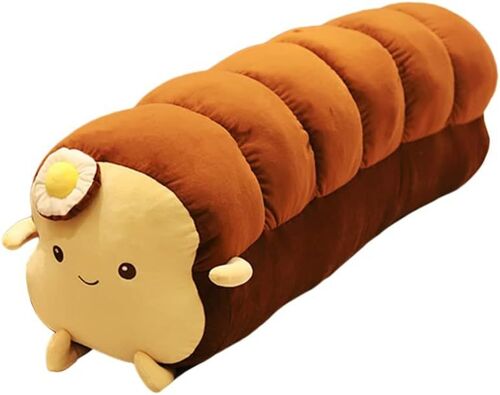Oreiller de Pain de Mie de Pain Grillé, Oreiller à Pain de Simulation, Coussin Lombaire en Peluche Coussin De Baguette De Câlin Amusant Coussin De Dos Lombaire Doux En Peluche Pour La Décoration, 40CM