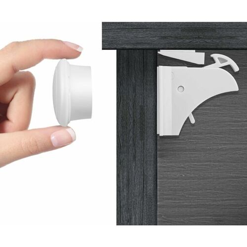 Serrure De Sécurité Pour Porte D'armoire (4 Serrures + 1 Clé), Serrure De Tiroir De Sécurité Pour Enfants, Loquets De Sécurité Magnétiques Pour Armoire Et Garde-Robe