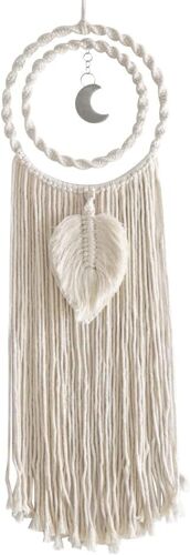 Attrape-rêves pompon pour chambre à coucher, attrape-rêves bohème fait à la main, carillons éoliens attrape-rêves tapisseries tissées en coton