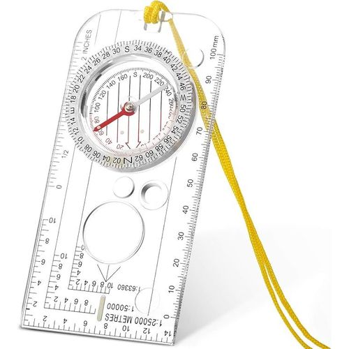 1pcs Boussole De Navigation Boussole D'orientation Boussole D'éclaireur Boussole De Randonnée Avec Déclinaison Ajustable Pour Lecture D'expédition, Navigation (12 X 6,0 Cm)