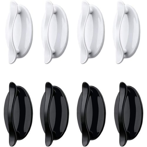 Poignée Autocollante 8 Pièces Porte Instantanée Autocollante Accoudoir Forte Auto Adhésif Poignée Pour Réfrigérateur Placard Porte Tiroir, 2 Couleurs[JIA5287098]