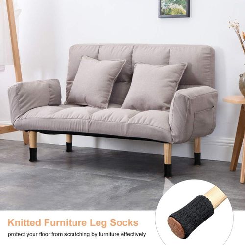Lot De 24 Chaussettes Antidérapantes Pour Pieds De Chaise Et De Meuble De 2 À 4 Cm De Diamètre, Noires, Longueur 11 Cm