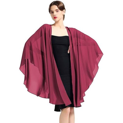 Femme Étole Châle Elégant Foulard Cape En Mousseline De Soie Pour Robe De Soirée Mariage Mariée Cérémonie