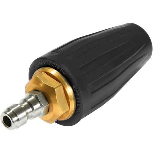 Buse de turbine rotative universelle pour nettoyeur haute pression, 3 600 psi, 250 bars, raccord rapide 1/4 (noir)