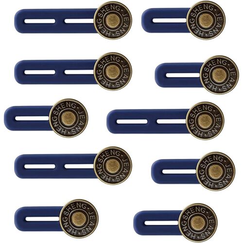 Lot De 10 Rallonges De Bouton De Pantalon, Rallonge De Bouton Élastique, Rallonge De Taille Réglable, Amovible Sans Couture Pour Chemise, Robe, Pantalon, Pantalon De Maternité (Bronze)