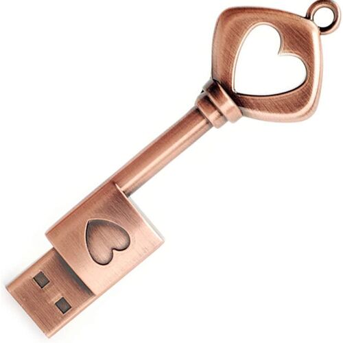 BorlterClamp 32GB USB 3.0 Memory Stick Retro Metal with Love Heart Design USB 3.0 Flash Drive Memory Stick Pen Drive