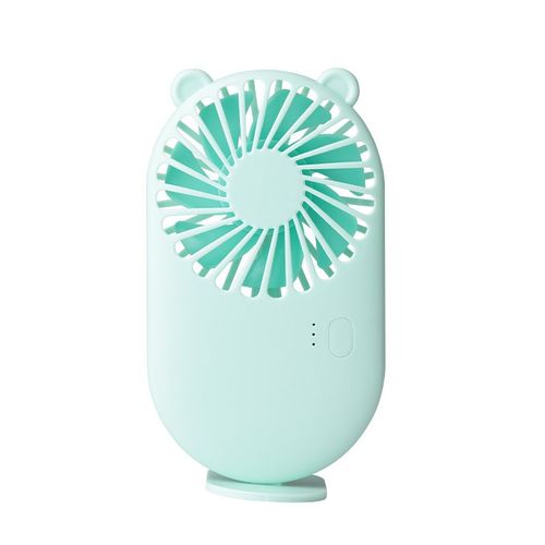 Mini ventilateur de poche de couleur vert rose, petit ventilateur électrique portatif, petit ventilateur de dessin animé petit ours