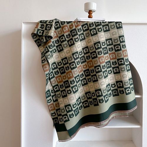 Écharpe Châle Épaisse En Cachemire Pour Femme (Vert Foncé), Longue Grande Écharpe Chaude Épaisse Double Face, Hiver