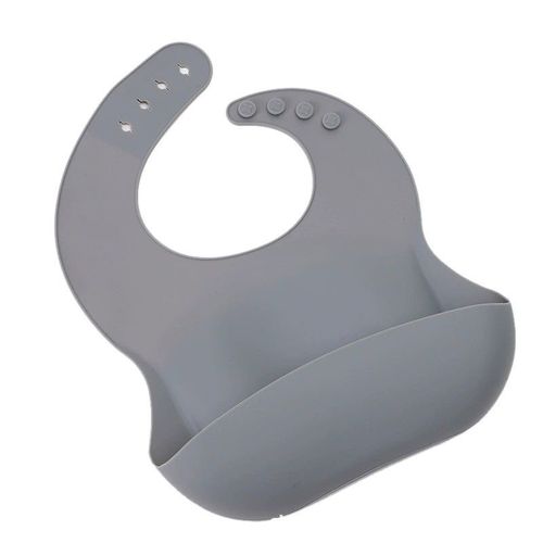 Bavoir Bébé En Silicone Ultra Doux (Gris) Bavoir, Bavoirs, Avec Support, Imperméable, Bavoirs, Réutilisable Ultra Doux