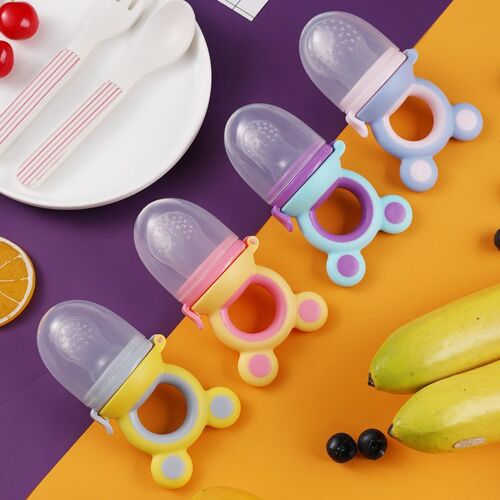 Tetine Grignoteuse Bebe - 4 Tétine D'alimentation Pour Bébé, Silicone Sucette Fruits Bebe Sans Bpa