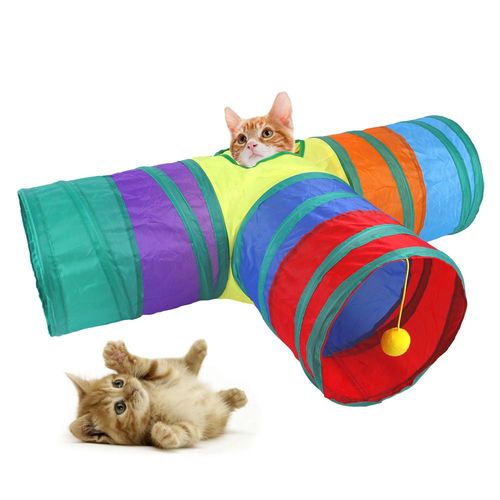 Tunnel Pliable À 3 Voies Pour Chat - Jouet Interactif En Forme De Labyrinthe Pop-Up