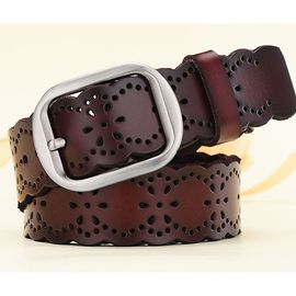 Ceinture Large Pour Femme En Cuir De Vachette Creuse De Commerce Extérieur