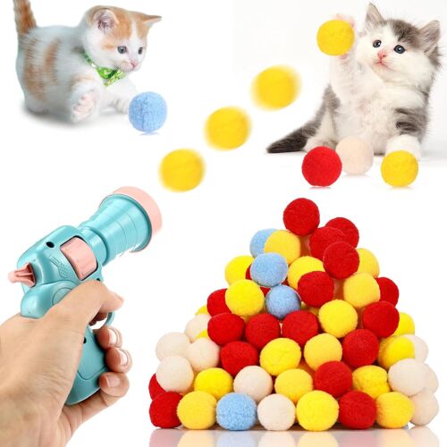 Jouets Pour Chats 50 Balles-Couleurs Aléatoires, Balles De Jouets En Peluche Pour Chaton, Jouets Interactifs Pour Chats Et Chatons