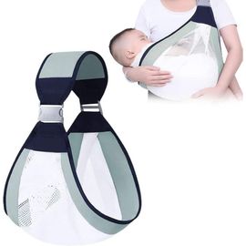 Écharpe De Portage (En Maille, Verte), Écharpe Réglable, Souple Et Respirante, Ergonomique, Adaptée Aux Bébés De 3,6 À 18 Kg, De 5 À 48 Mois