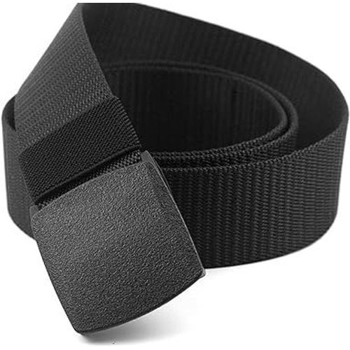1 Unisexe En Nylon Ceinture De Toile Pour Les Hommes Et Les Femmes, Réglable En Continu Tissu Ceinture, Longueur 130 Cm, Largeur Approx. 3,8 Cm, Avec Boucle En Plastique, Multi-Way