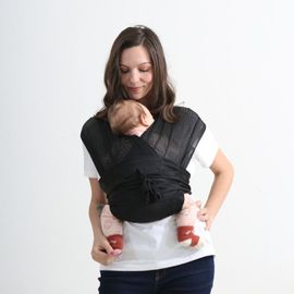 Écharpe Porte-Bébé (Écharpe En X À Carreaux Noirs) Facile À Enfiler, Réglable, Unisexe - Porte-Bébé Multifonctionnel Jusqu'à 9 Kg - Écharpe