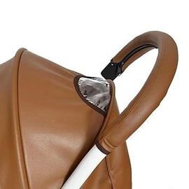 (Brun)Amovible Fermeture Éclair De Cuir D'unité Centrale De Pare-Chocs Guidon Manchon Pour Poussette De Bébé Anti-Poussière Couverture Accoudoir, Pare-Chocs De Protéger Les Cas Spécifique Pour
