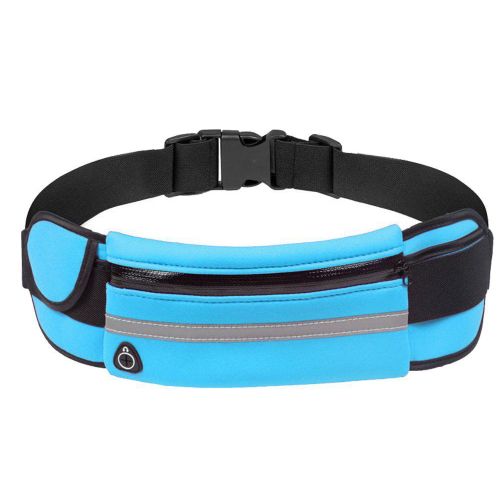 Ceinture bleue de course, sac banane pour le sport/voyage avec deux compartiments pour ranger vos affaires