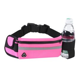 Sac Banane Homme et Femme Sacoche Banane de Sport Ceinture de Course avec Porte Bouteille (Noir