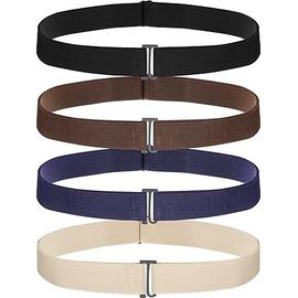 Pack De 4 Femmes Pas Montrer Invisible Ceinture Élastique Ceinture Extensible Ceinture Plat Boucle