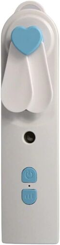 Mini Ventilateur Portable, Ventilateur de Poche, Brumisateur, Batterie 500 mAh, Rechargeable par Câble USB, 2 Vitesses, Silencieux, Maison, Bureau, Voyages (Bleu)