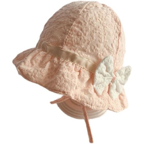 Lace Bow Summer Baby Hat (Rose) Fille Coton Sun Hat Nouveau - Né Baby Hat