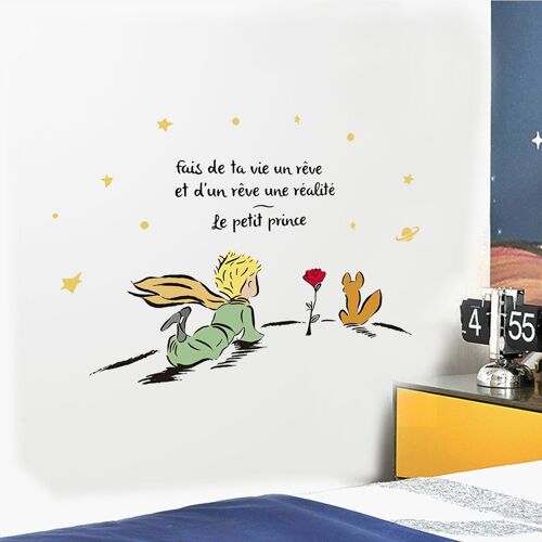Autocollants de décoration murale Le Petit Prince, ensemble d'autocollants muraux de personnage créatif de salon, chambre à coucher, autocollants muraux décoratifs pour chambre d'enfant