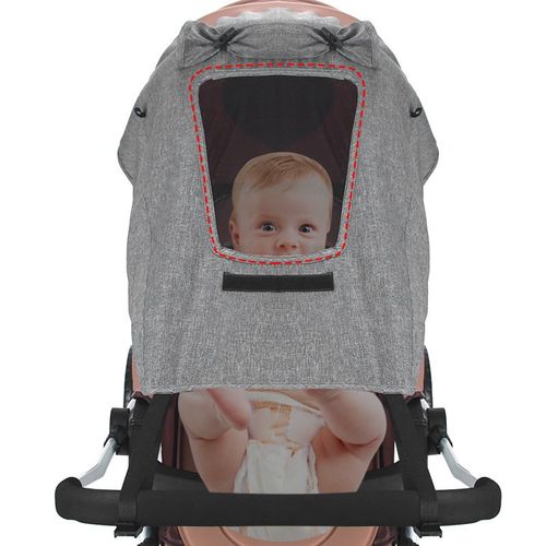 Pare-Soleil Universel Pour Poussette, Pare-Soleil Anti-Uv Pour Poussette, Pare-Soleil Double Canne Pour Poussette, Pare-Soleil Imperméable Avec Fenêtre Et Ailes Extra Larges