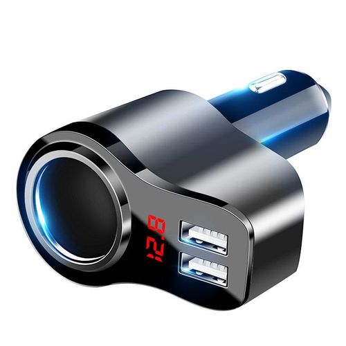 Affichage Numérique Chargeur De Voiture, De Double D'usb De Téléphone Portable De Charge Rapide De La Tête De L'adaptateur, Un Allumeur De Cigarette De Trois Traîne