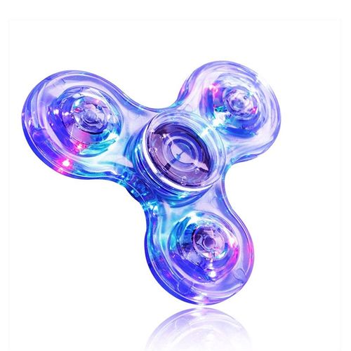 Lot de 2 toupies lumineuses à LED bleu cristal, jouet pour les doigts, anti-stress et anti-anxiété pour enfants