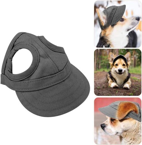 (L-Noir) Chez Le Chien De Sport Hat, Cat Casquette De Baseball, De La Mode Soleil En Plein Air Casquette Réglable Rayé Chapeau De Soleil, Voyage D'été Chapeau Avec Des Trous D'oreille