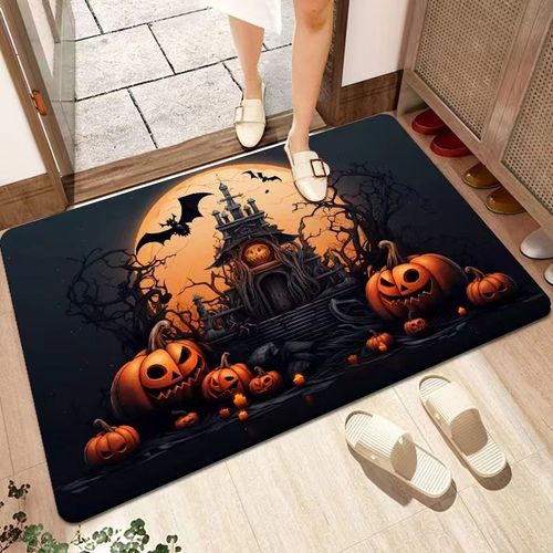 Paillasson D'halloween 60 X 40 Cm Pour Intérieur Et Extérieur, Tapis De Bienvenue Amusant-6