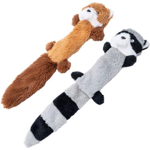 Sept-Jouet En Peluche Pour Chien Qui Couine, Animaux En Peluche Pour Chien, Renard Et Raton Laveur Avec Papier Froissé