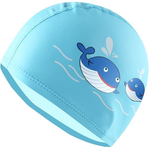 Bonnet De Bain Enfant, Bonnet De Bain Motif Baleine, Bonnet De Bain En Polyuréthane Pour Filles Et Garçons (Bleu)