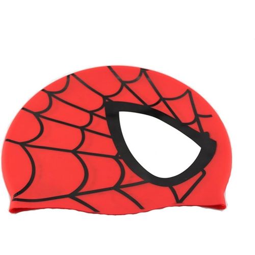 Bonnet De Bain Unisexe En Silicone Imperméable Avec Motif Araignée Pour Enfants Et Filles, Idéal Pour Les Sports Nautiques (Rouge)