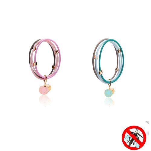 Pack (Bleu Et Rose) Silicone Anti Moustiques Bracelets Pour Les Enfants Et Les Adultes, De La Mode Bracelet Répulsif Anti-Moustique 
