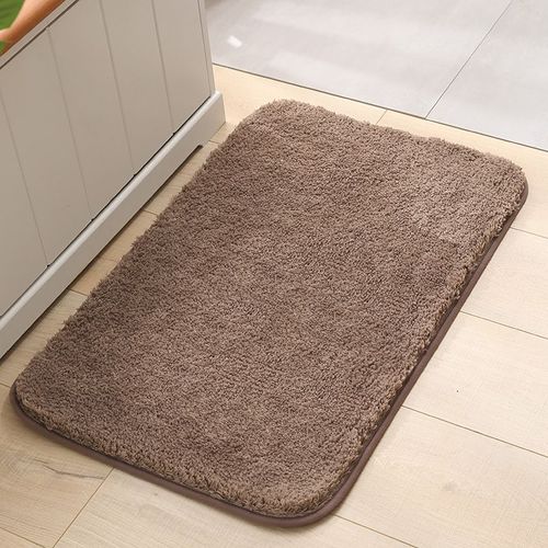 Petit tapis de bain épais antidérapant 60 x 40 cm, marron châtaigne