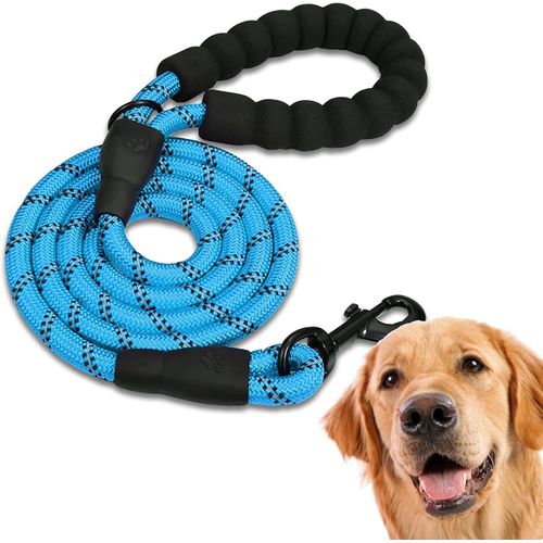 Teppc-Edipets, Laisse Chien, Laisse De Dressage Pour Chien, Rembourr¿¿E, Poign¿¿E Souple, Corde Pour Chiots Et Petits, Moyens Et Grands Chiens, 1,2 Et 1,5 M¿¿Tres. (1.2 M, Bleu)
