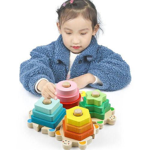 Jouets à empiler pour les tout-petits de 1 à 3 ans, formes Montessori