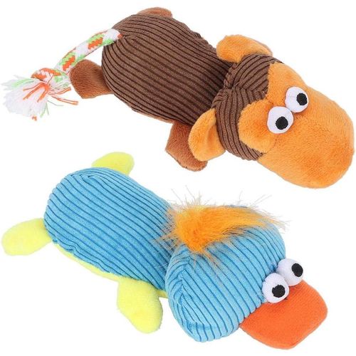 Lot De 2 Jouets Couineurs Pour Animaux De Compagnie, Jouets Interactifs En Peluche Pour La Dentition, Jouets À Mâcher Indestructibles Pour Chiens De Petite Et Moyenne Taille