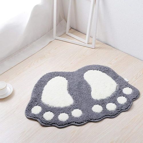 Gris, 67 * 48cm, Tapis De Bain Antidérapant, Tapis De Cuisine À Séchage Rapide Pour La Salle De Bain Absorbe L'eau Pour La Chambre À Coucher, La Cuisine, Le Couloir, L'entrée, Coton