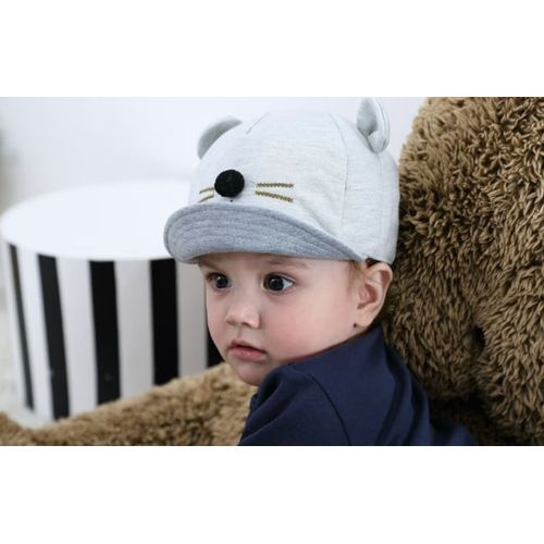 Enfants Bébé Lapin Visière De Casquette De Baseball De Coton Gris Foncé Gris