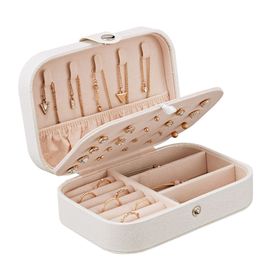 Boîtes à bijoux de voyage pour femmes, 16 x 11 x 5 cm, petit étui de rangement pour bagues, boucles d'oreilles, colliers et bracelets