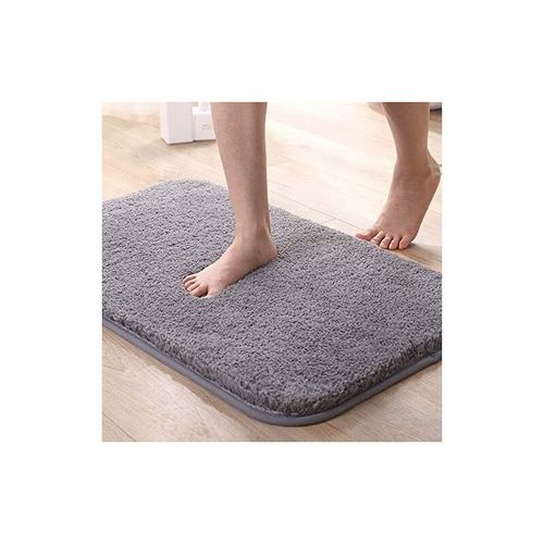 (Gris, 40 X 60 Cm) Tapis De Bain Extra Épais, Absorbant Et Antidérapant, Lavable En Machine, En Chenille